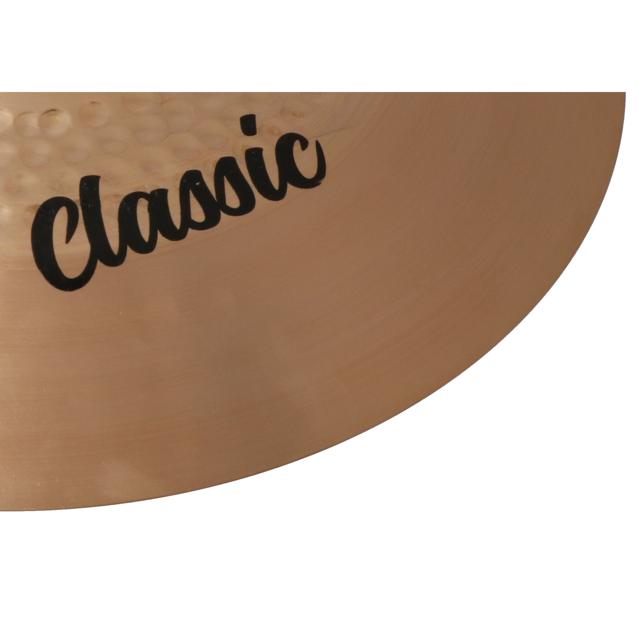 A cymbal with the word "Classic" in black lettering.