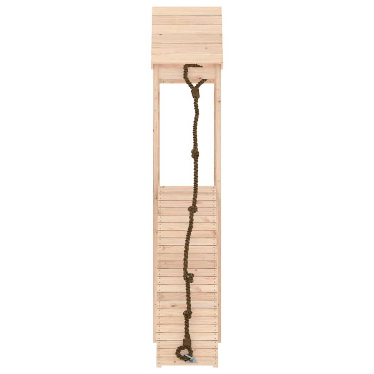 Holzstruktur mit Kletterseil