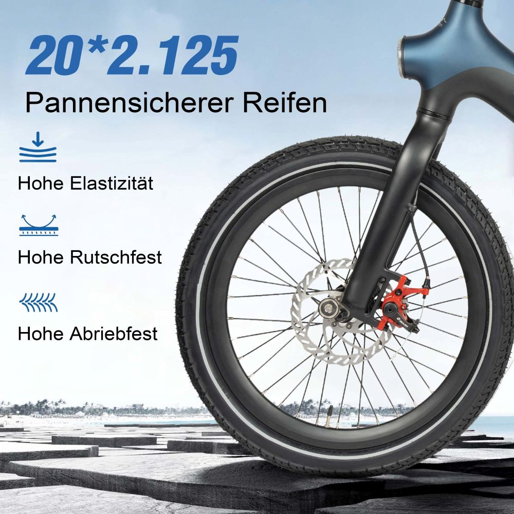 Pneumatico bicicletta, 20*2.125, antiforatura. Alta elasticità, presa, resistenza.
