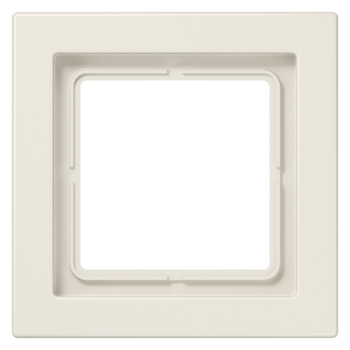 Una cornice quadrata color crema con una rientranza interna.
