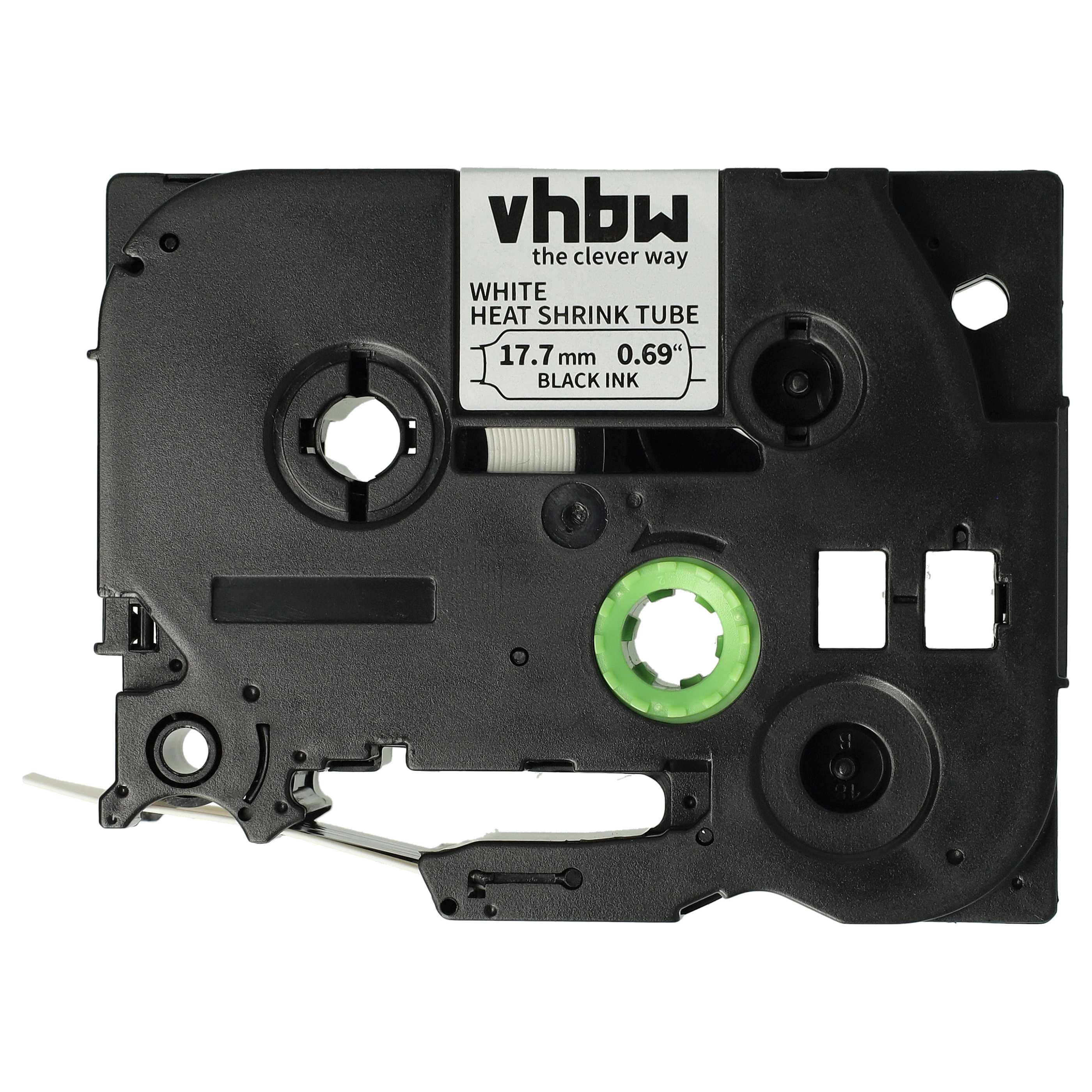 Schwarze Kassette mit weißem Aufdruck für Schrumpfschlauch, 17,7mm.