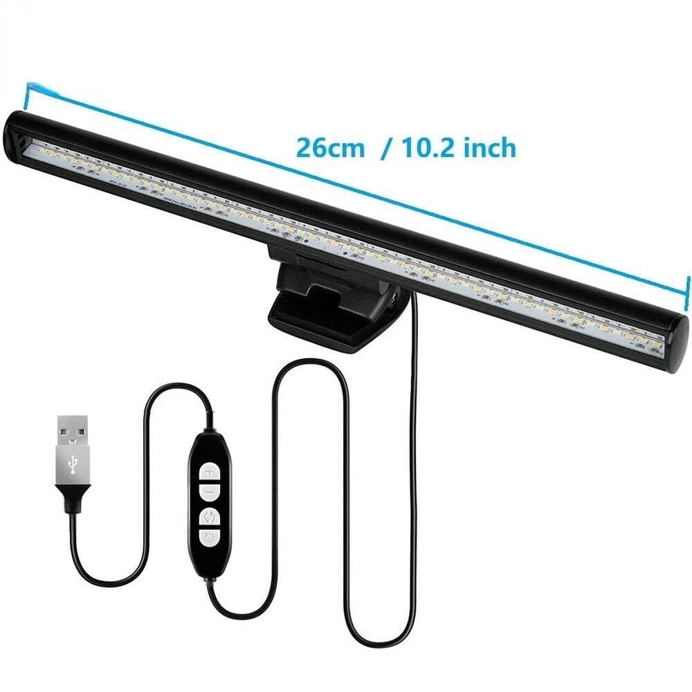 Eine 26 cm lange LED-Klemmlampe mit USB-Anschluss und Fernbedienung.