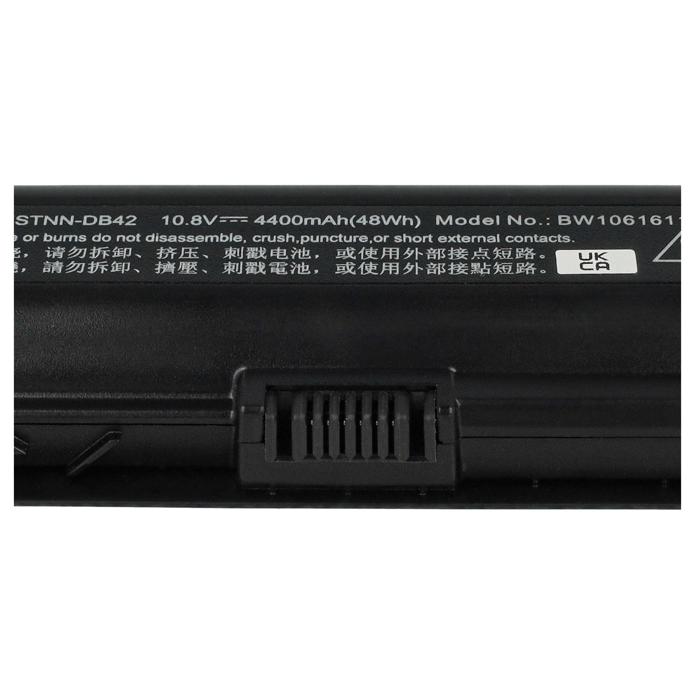 Schwarzer Akku mit Modellnummer STNN-DB42, 10.8V, 4400mAh.