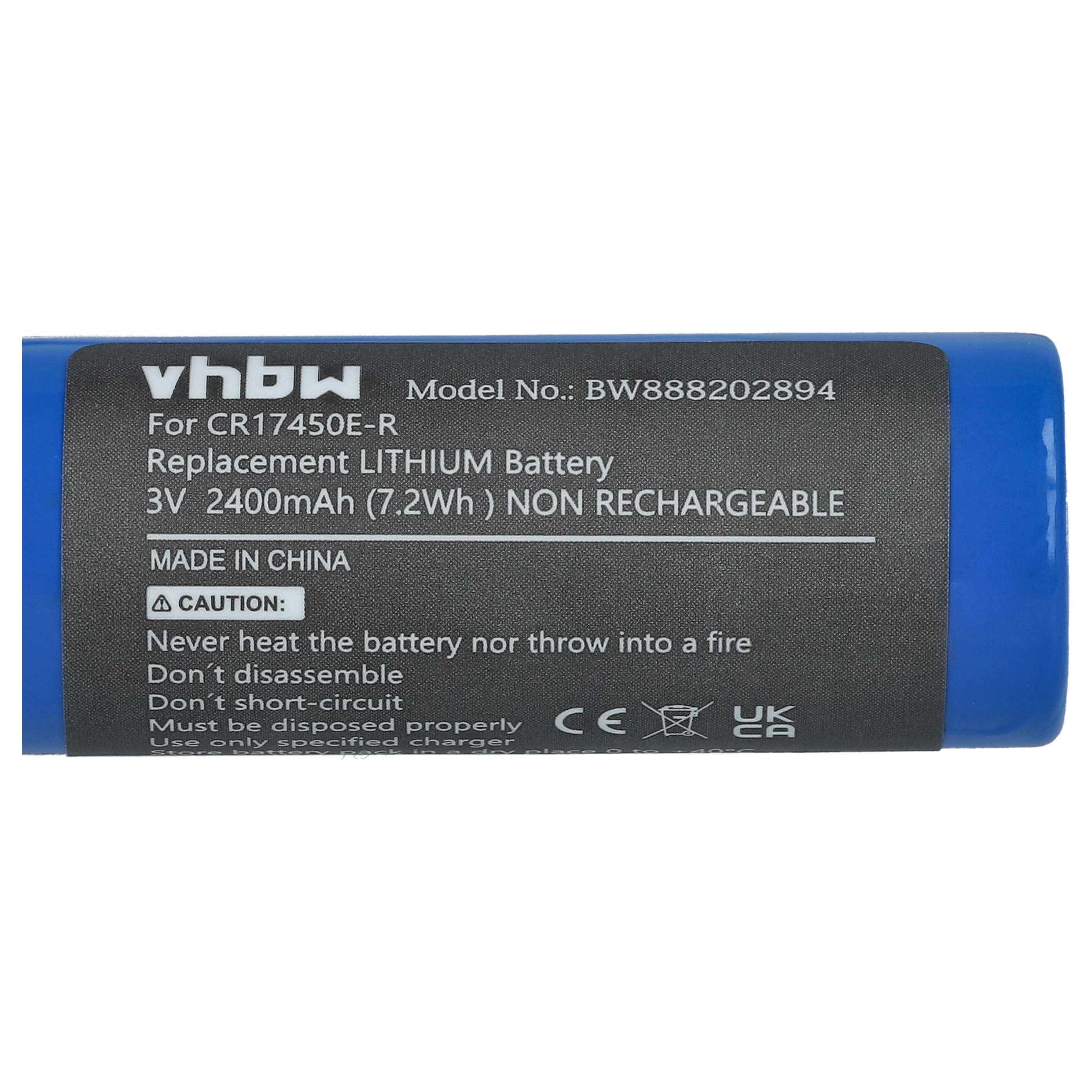 Blaue Lithiumbatterie mit Aufkleber, Modell BW888202894, 3V 2400mAh.