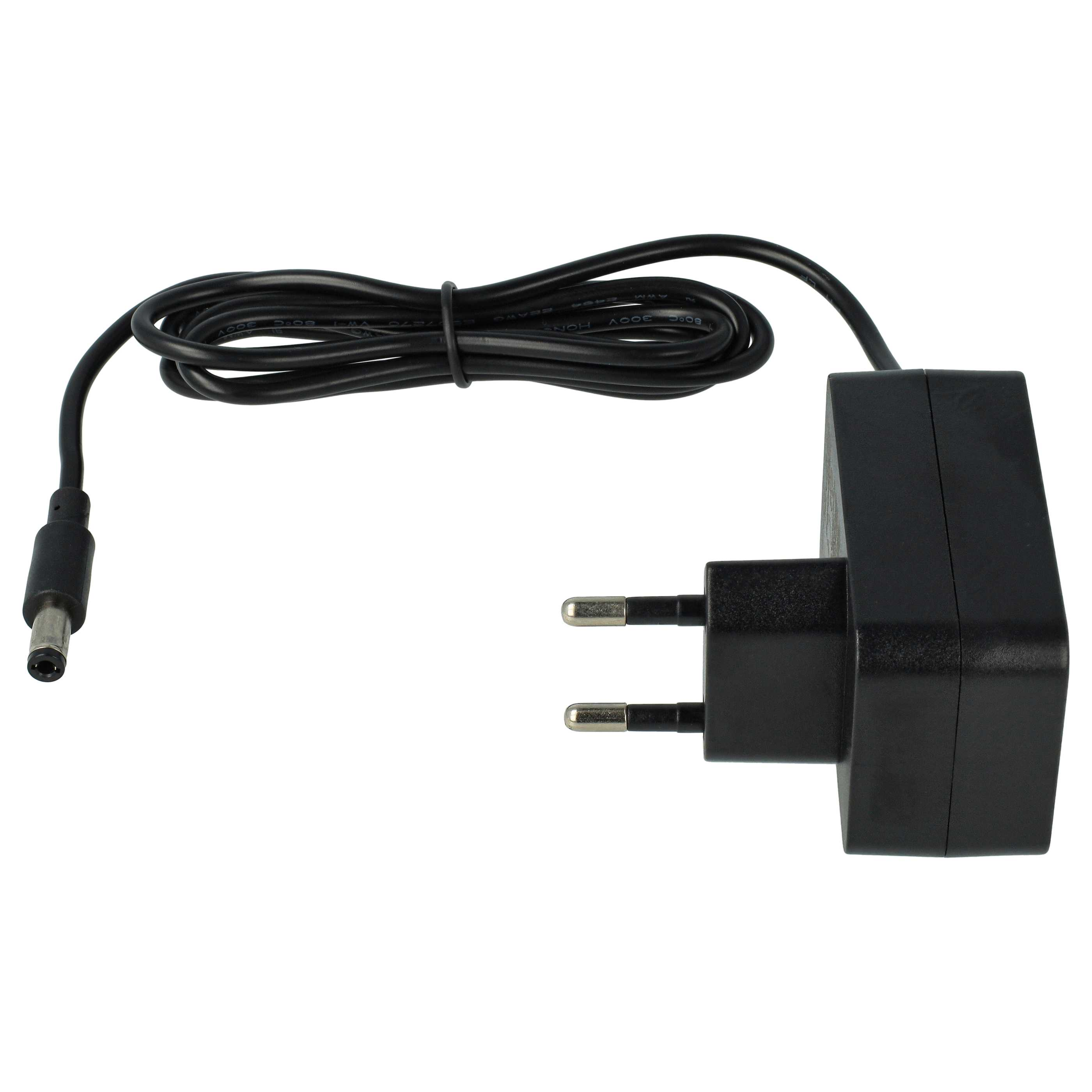 Schwarzes Netzteil mit Kabel und Eurostecker.