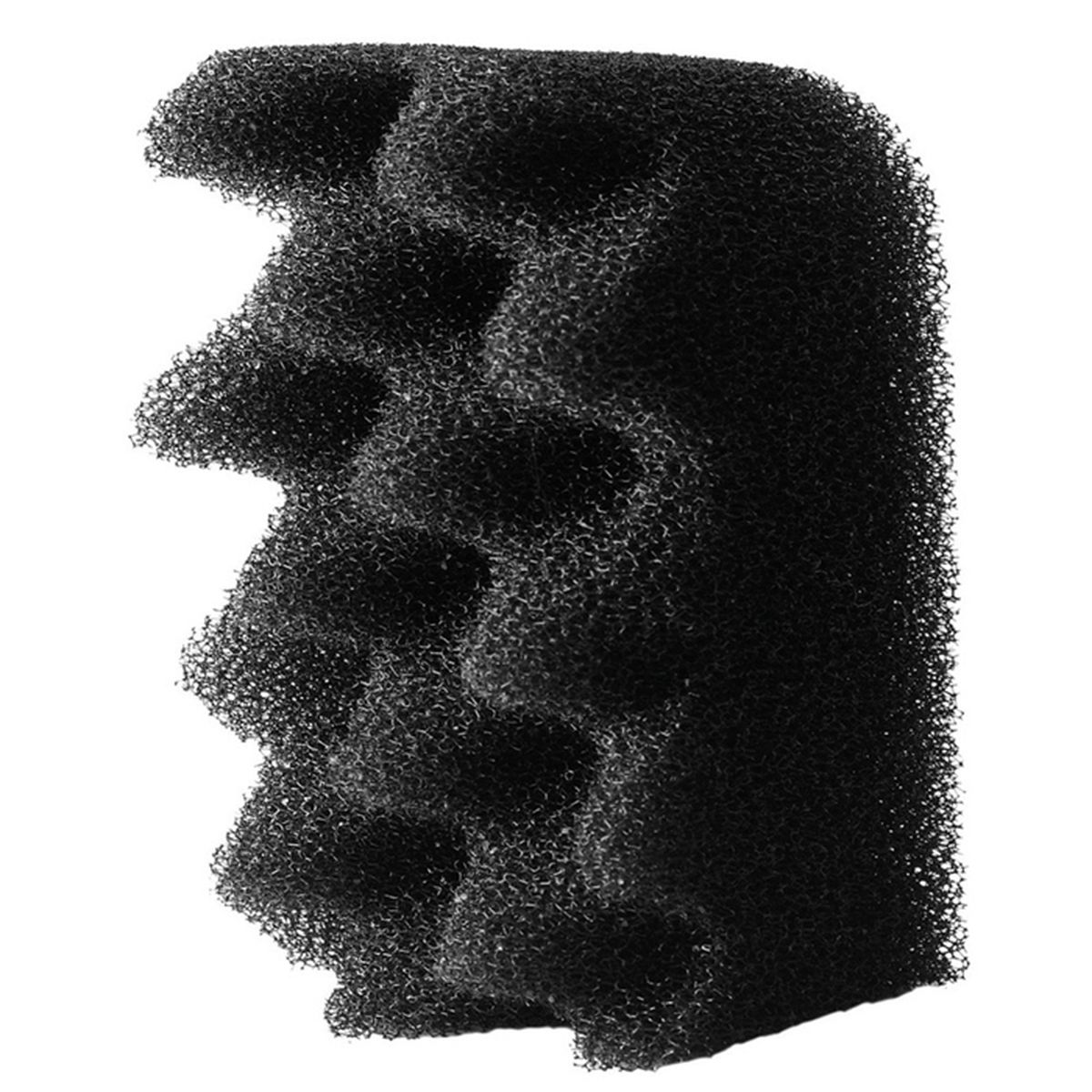 Black foam filter with an irregular, wavy surface.