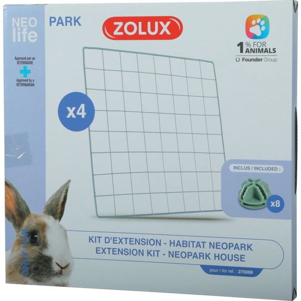 Box for Zolux Neo Park habitat extension kit, features rabbit image.