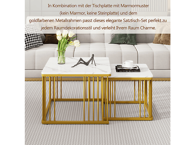 MC STAR 2er Set ineinander schiebbare Tische couchtisch