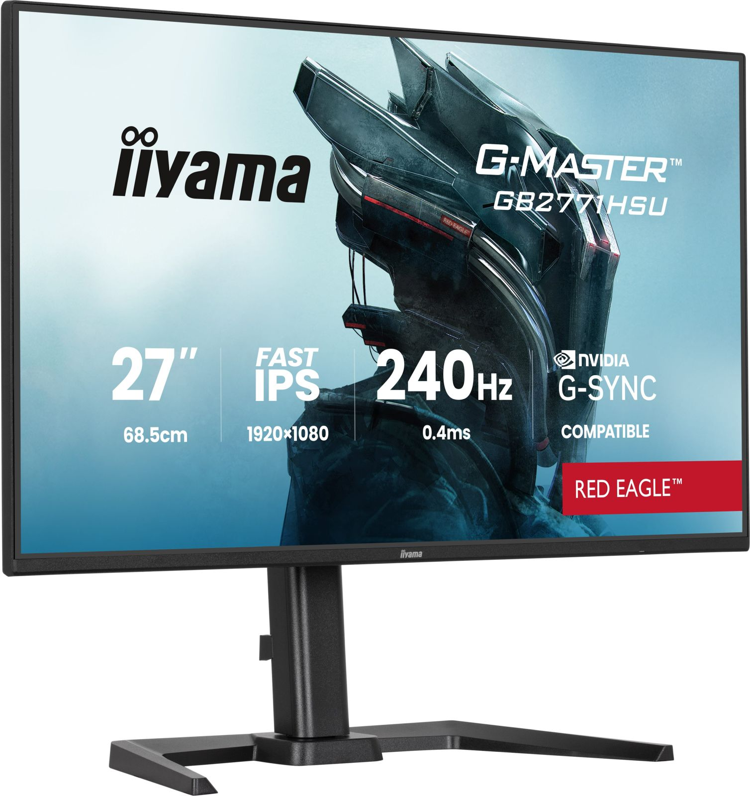 Un moniteur gaming iiyama de 27 pouces avec 240Hz, 0,4ms et G-Sync.