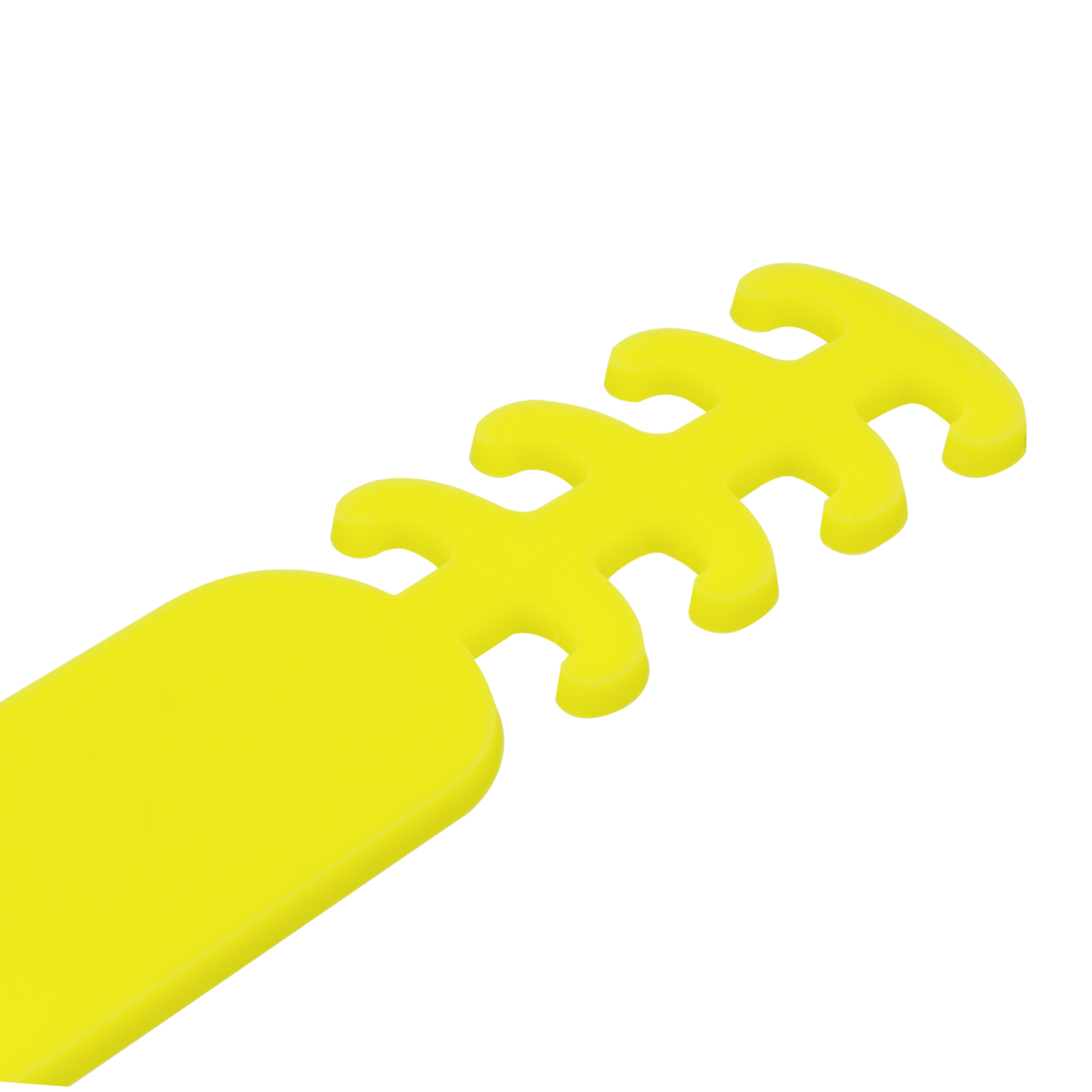 Primer plano de un salvapantallas amarillo brillante con múltiples muescas.