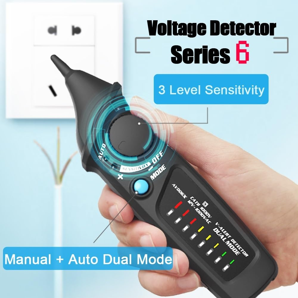 Spannungsdetektor Serie 6 mit manueller und automatischer Dual-Modus-Funktion.