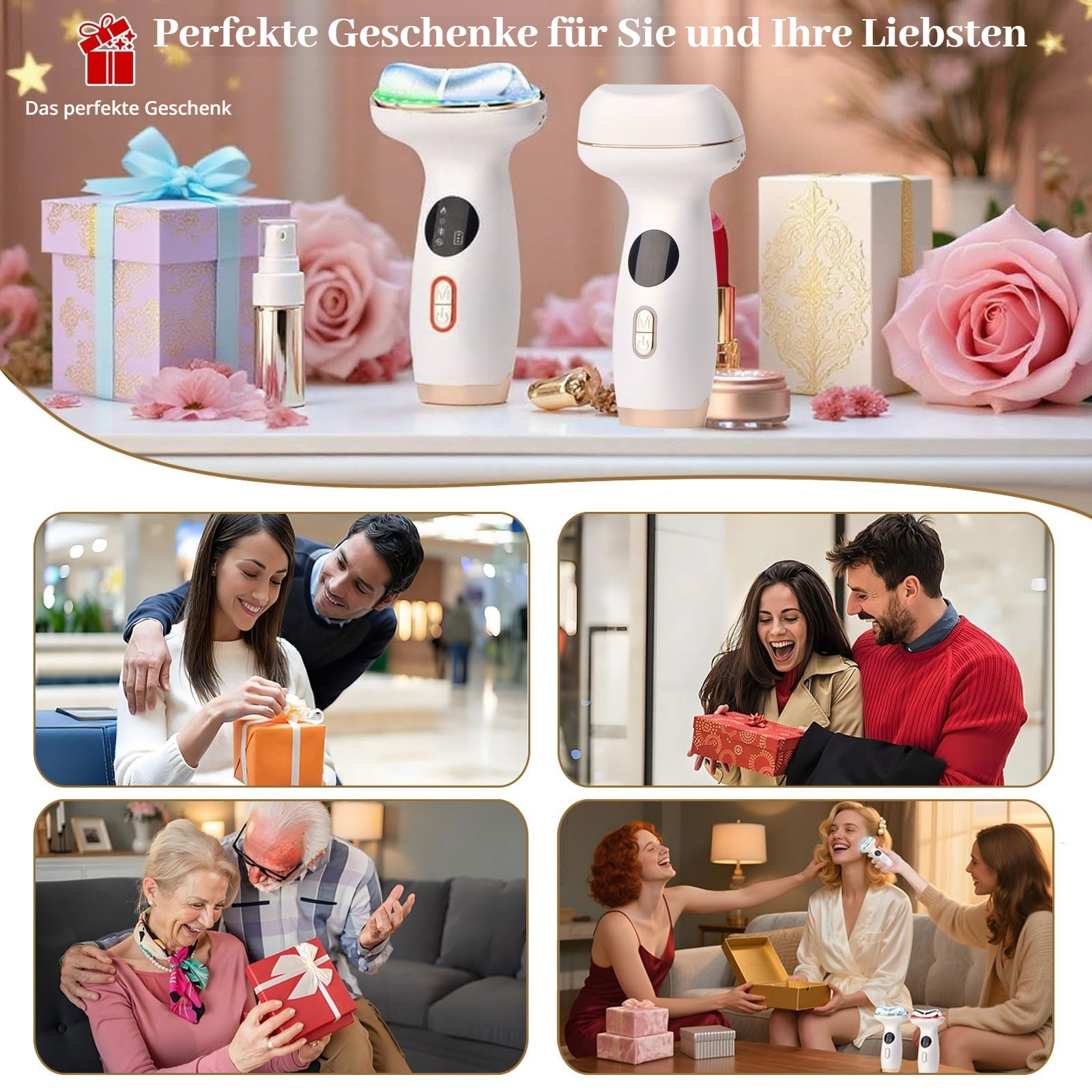 Beauty-Geräte und Geschenke: Paare und Familien freuen sich.