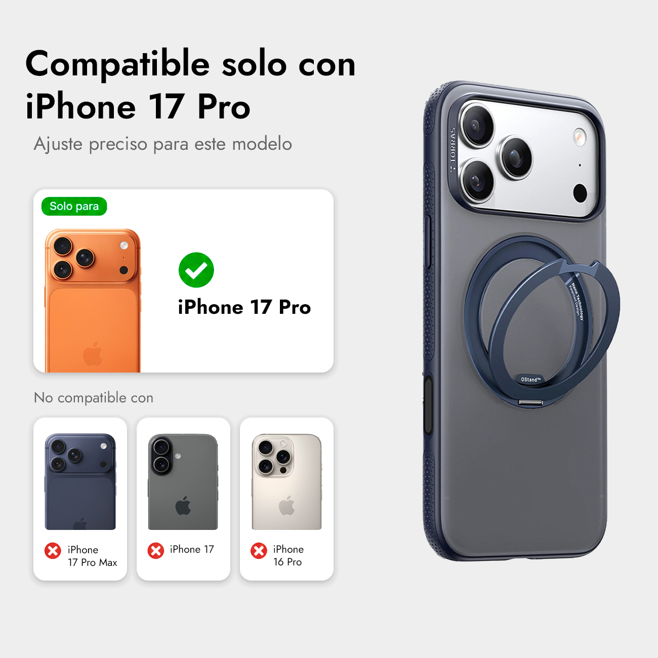 Compatibilidad funda: Solo iPhone 17 Pro. No para Pro Max, 17 o 16 Pro.
