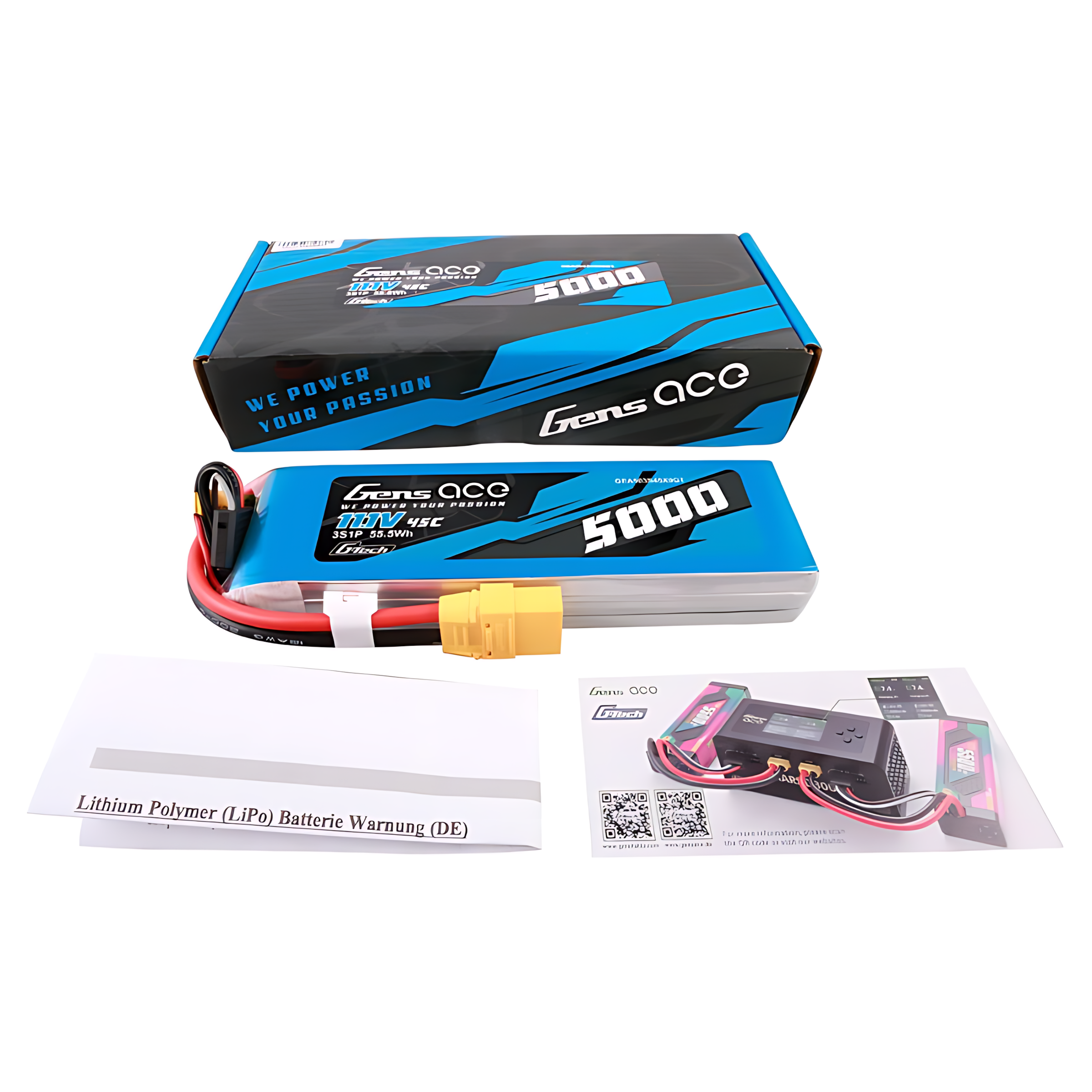 Bateria LiPo Gens Ace 5000mAh 7.4V 35C z pudełkiem.
