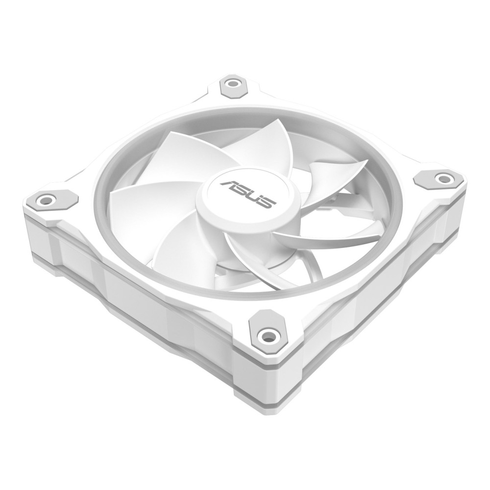 Ventola computer Asus bianca con accenti grigi e logo Asus.