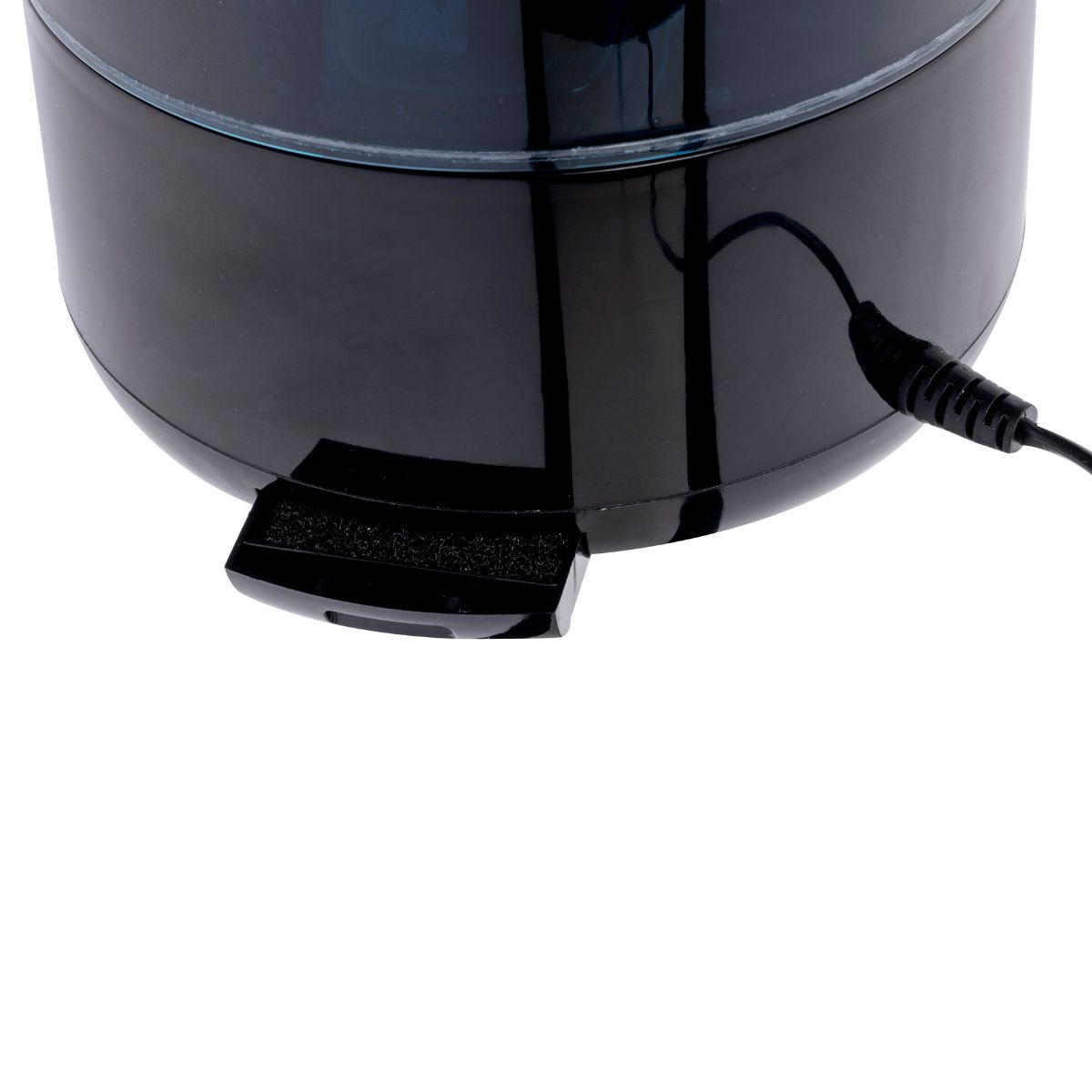 Black appliance base with a power cord and a small black handle.