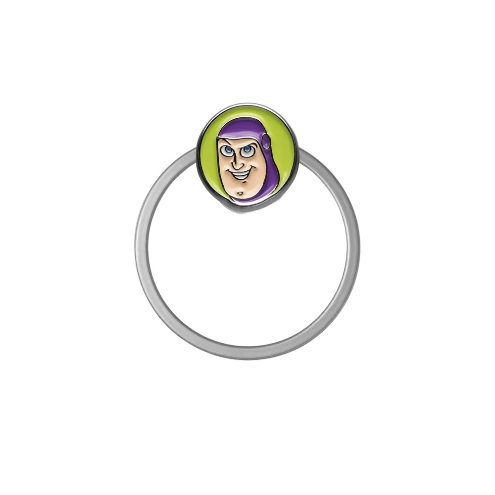 Un anello con il volto di Buzz Lightyear in un cerchio verde.