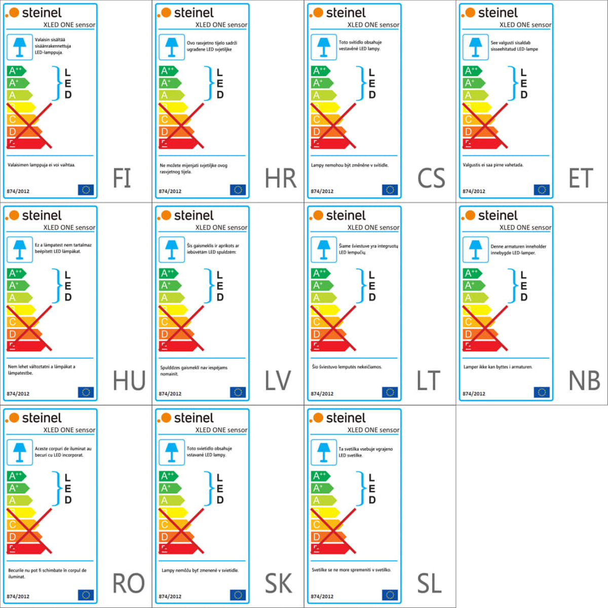 Leuchte mit integrierten LEDs, Energieeffizienz A bis D, Lampen nicht austauschbar.