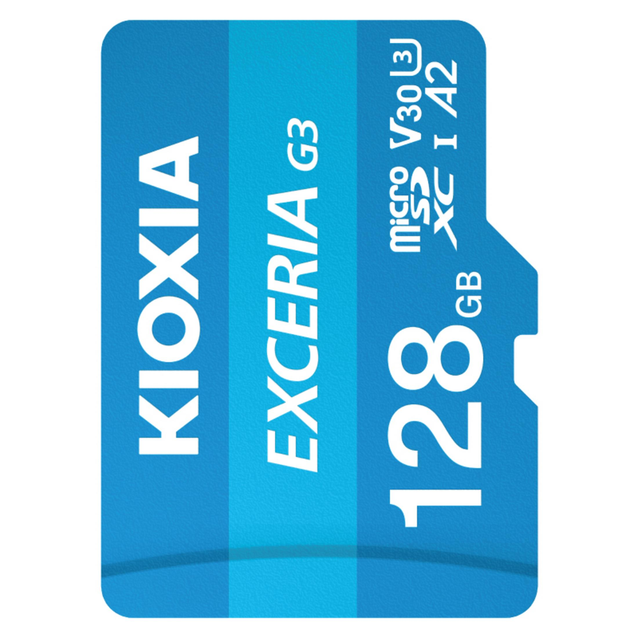 Karta MicroSDXC Kioxia Exceria G3 128GB z oznaczeniem V30 i A2.