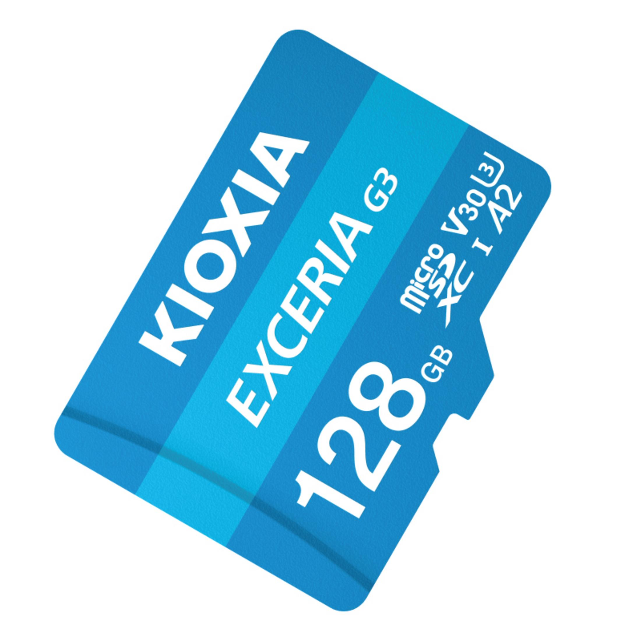 Niebieska karta Micro SDXC Kioxia 128 GB, model Exceria G3.