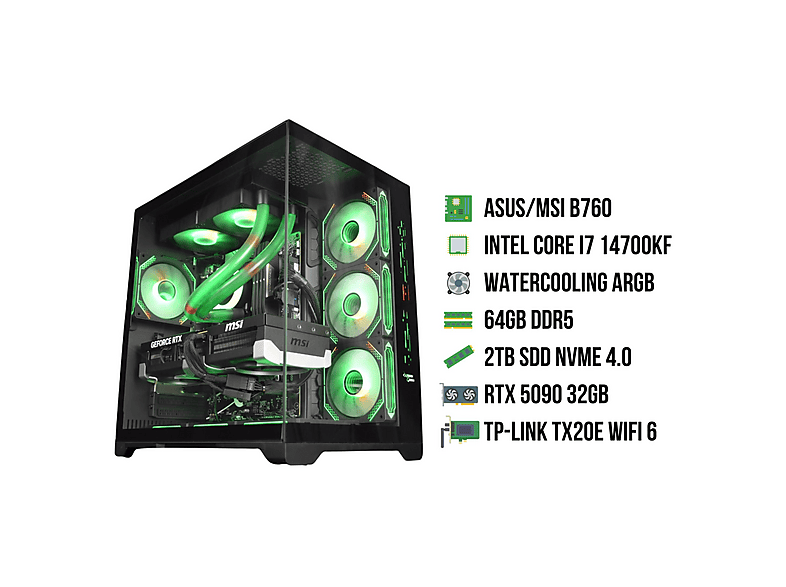 EXTREME GAMER X LVL6 BK I7-14700KF RTX5090 64G 2T} Intel Core i7
