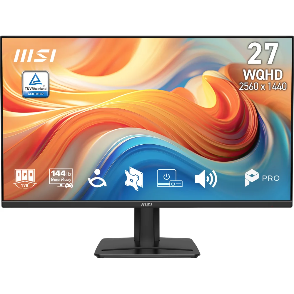 MSI 27 inç WQHD monitör, 144Hz, IPS panel ve TÜV Rheinland sertifikalıdır.