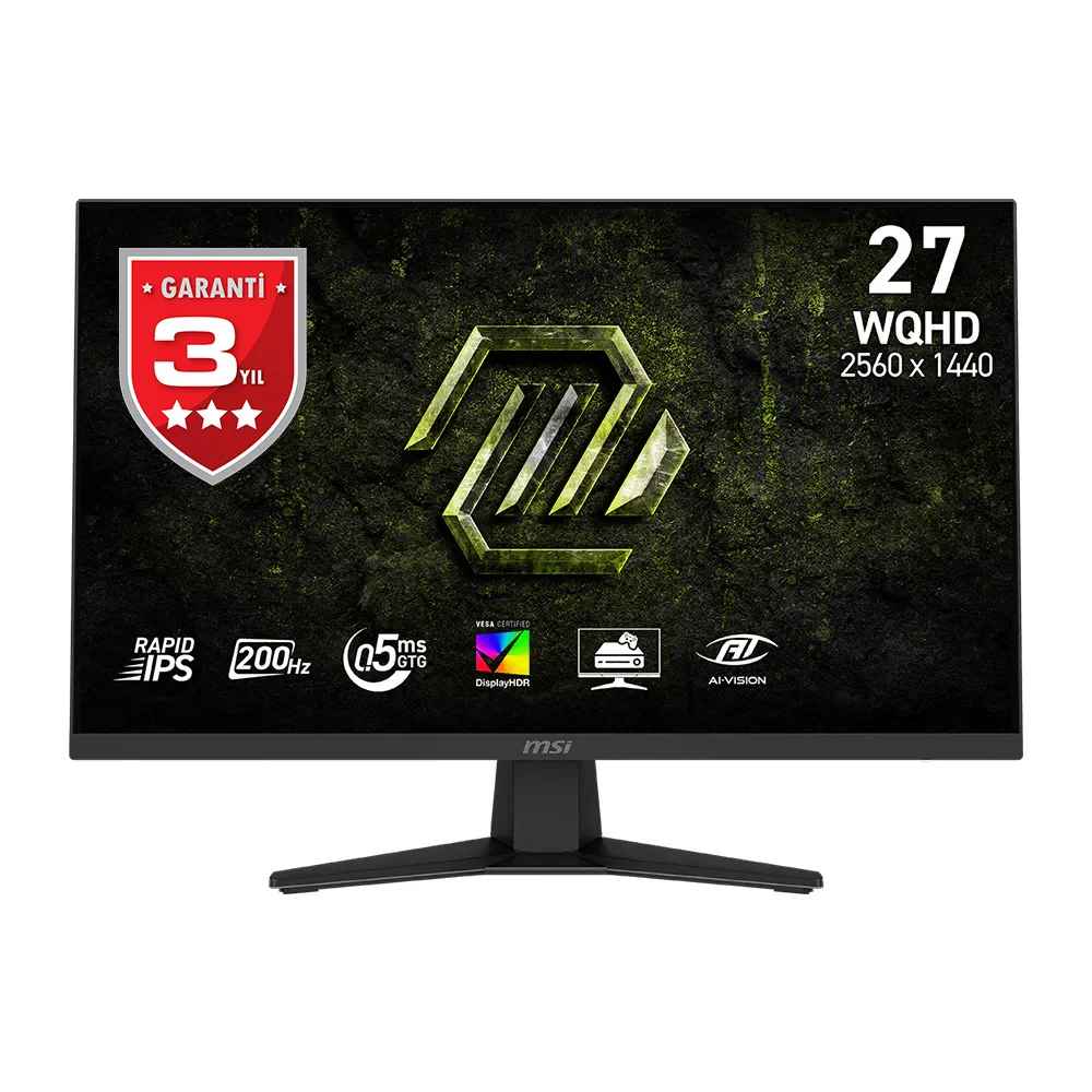 27 inç WQHD oyuncu monitörü, 200Hz, IPS panel ve HDR desteği.