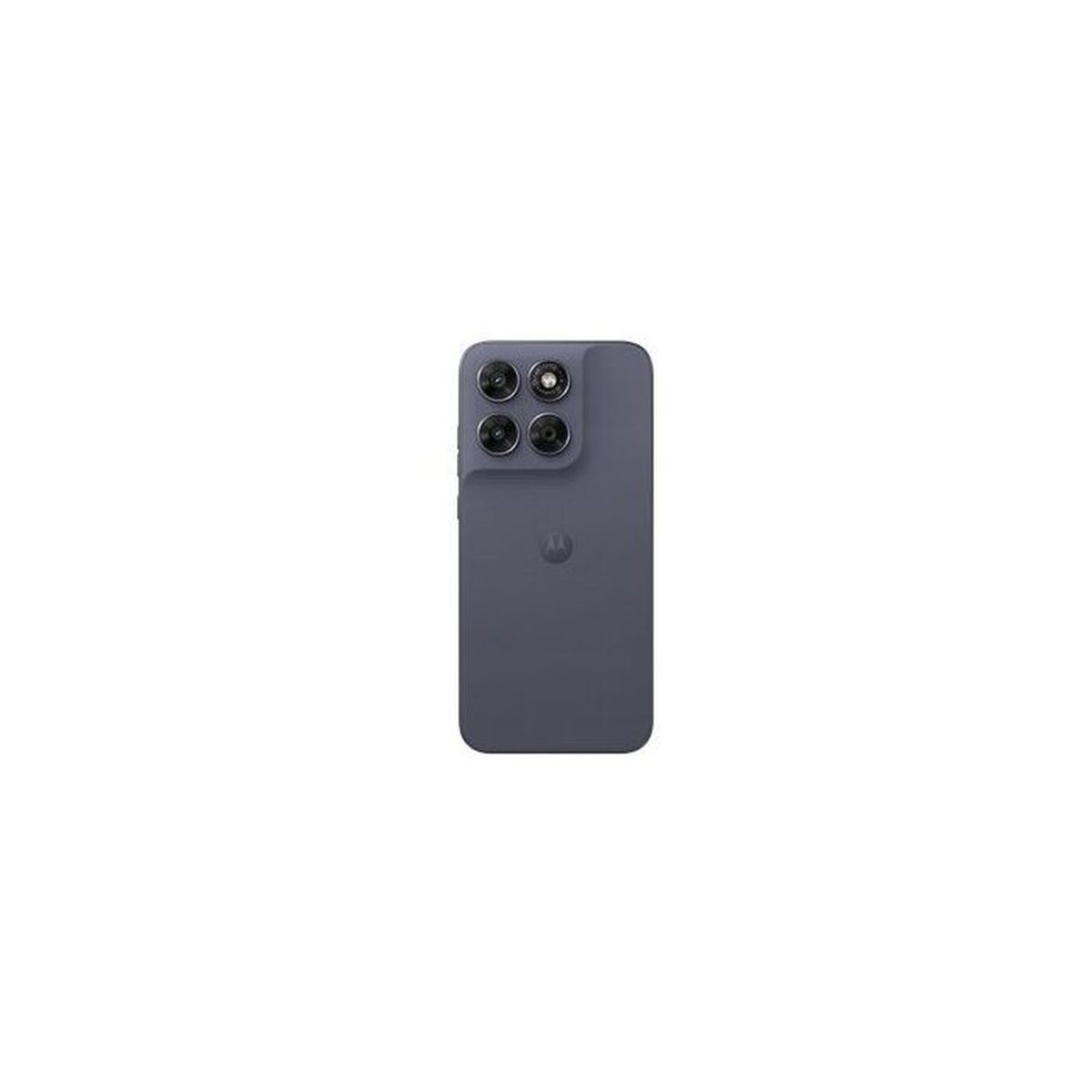 Dunkelgraues Smartphone mit vier Kameras und einem Motorola-Logo auf der Rückseite.
