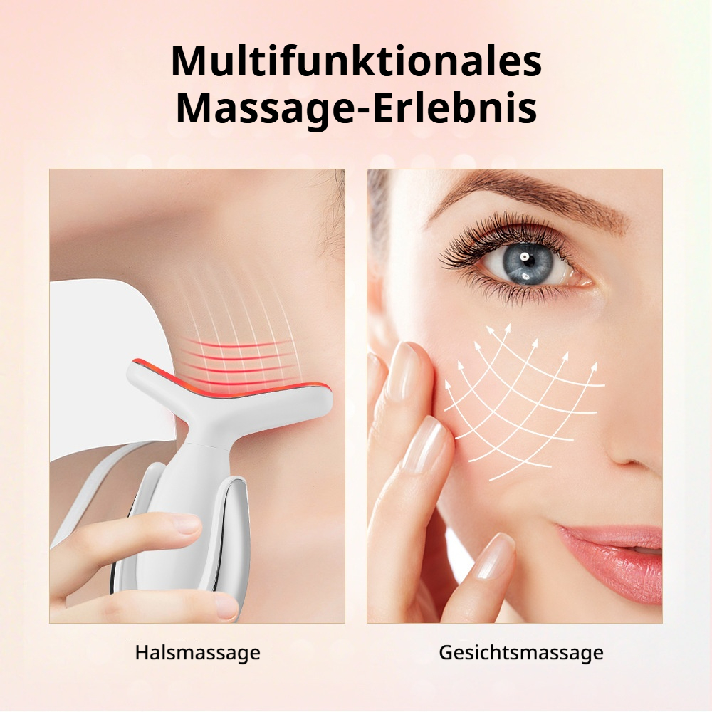 Ein Gerät für Hals- und Gesichtsmassage wird gezeigt.
