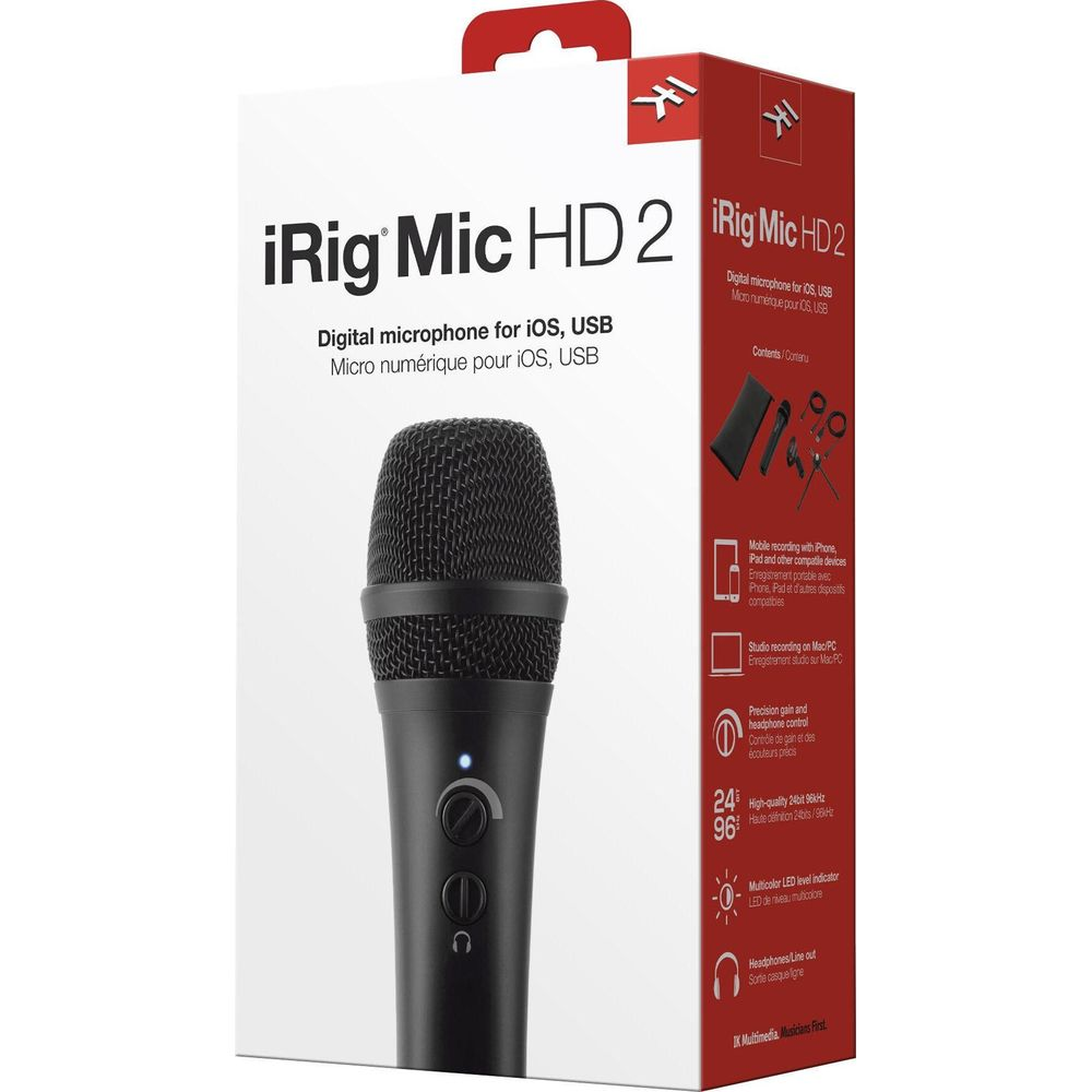 Verpackung mit schwarzem Mikrofon, iRig Mic HD 2.