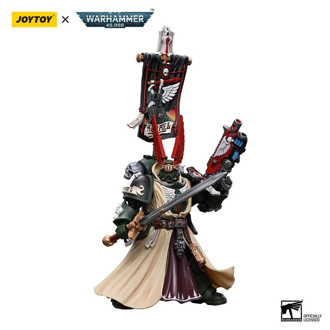 Figurka Space Marine z Warhammer 40,000 z mieczem i pistoletem.