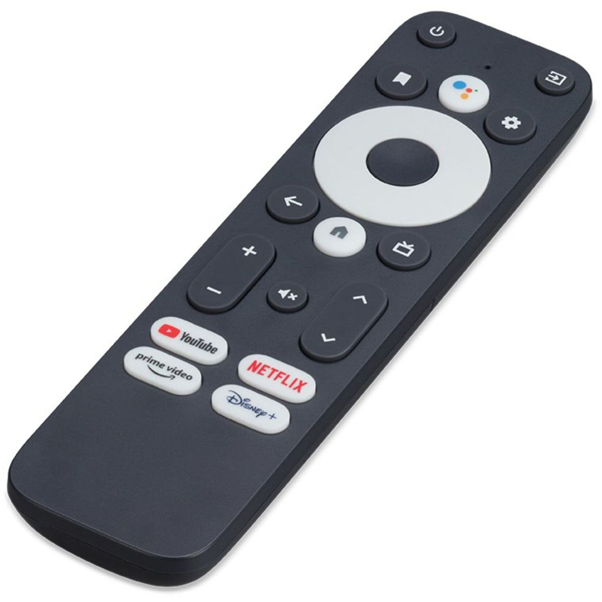 Ciemny pilot z przyciskami YouTube, Prime Video, Netflix i Disney+.