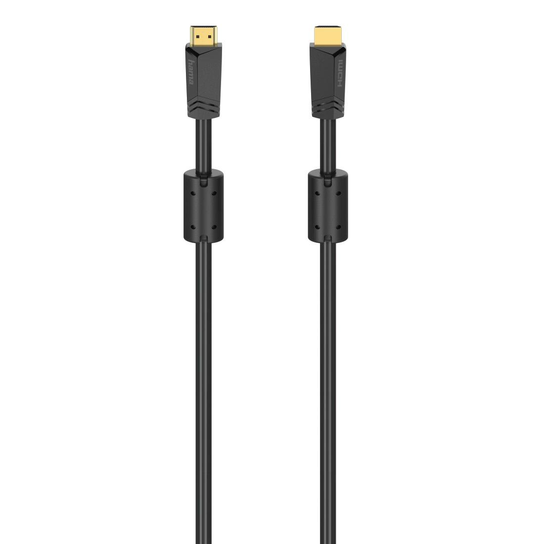 Dwa czarne kable HDMI obok siebie na białym tle.