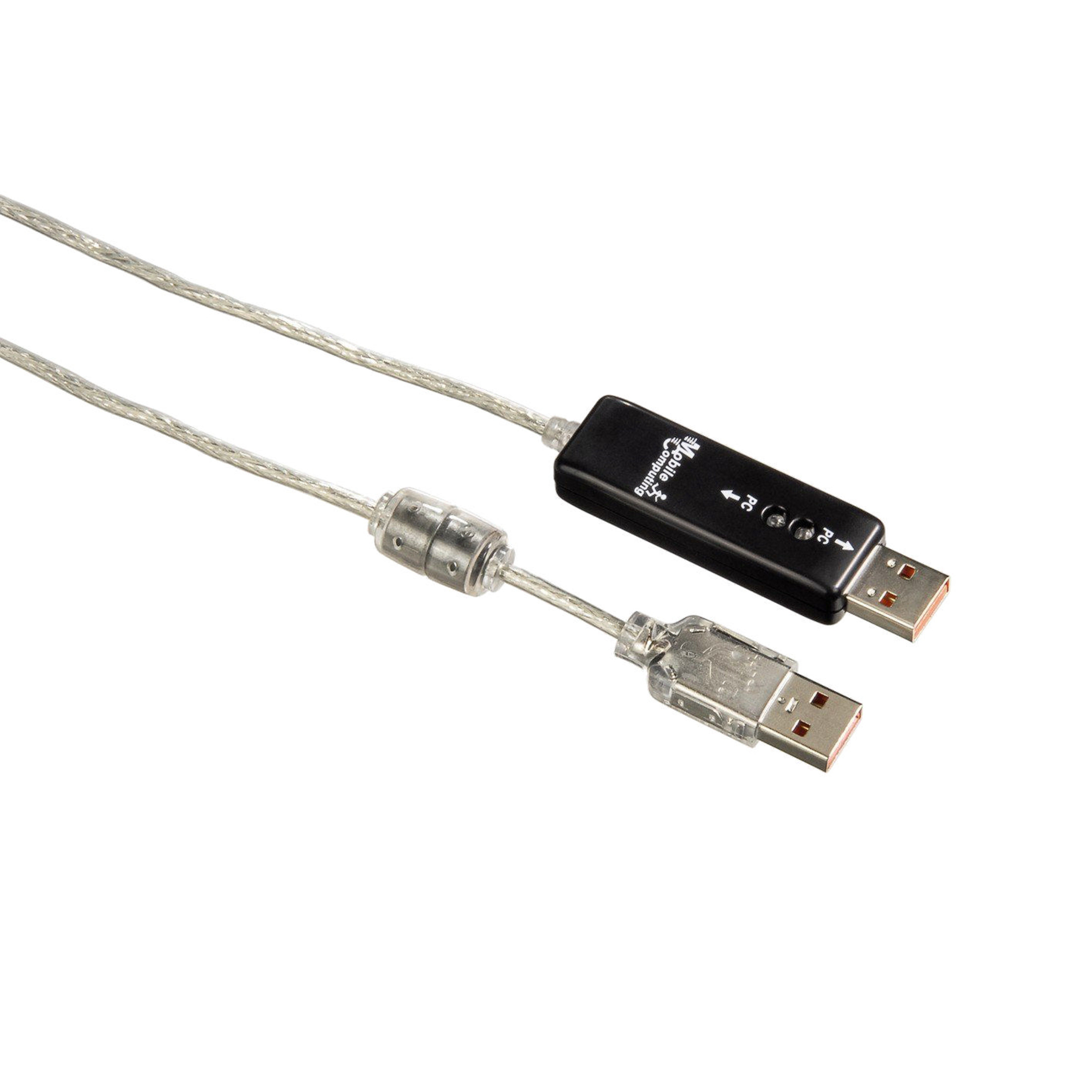 Ein schwarzer USB-zu-Seriell-Adapter mit zwei USB-Anschlüssen und einem silbernen Kabel.