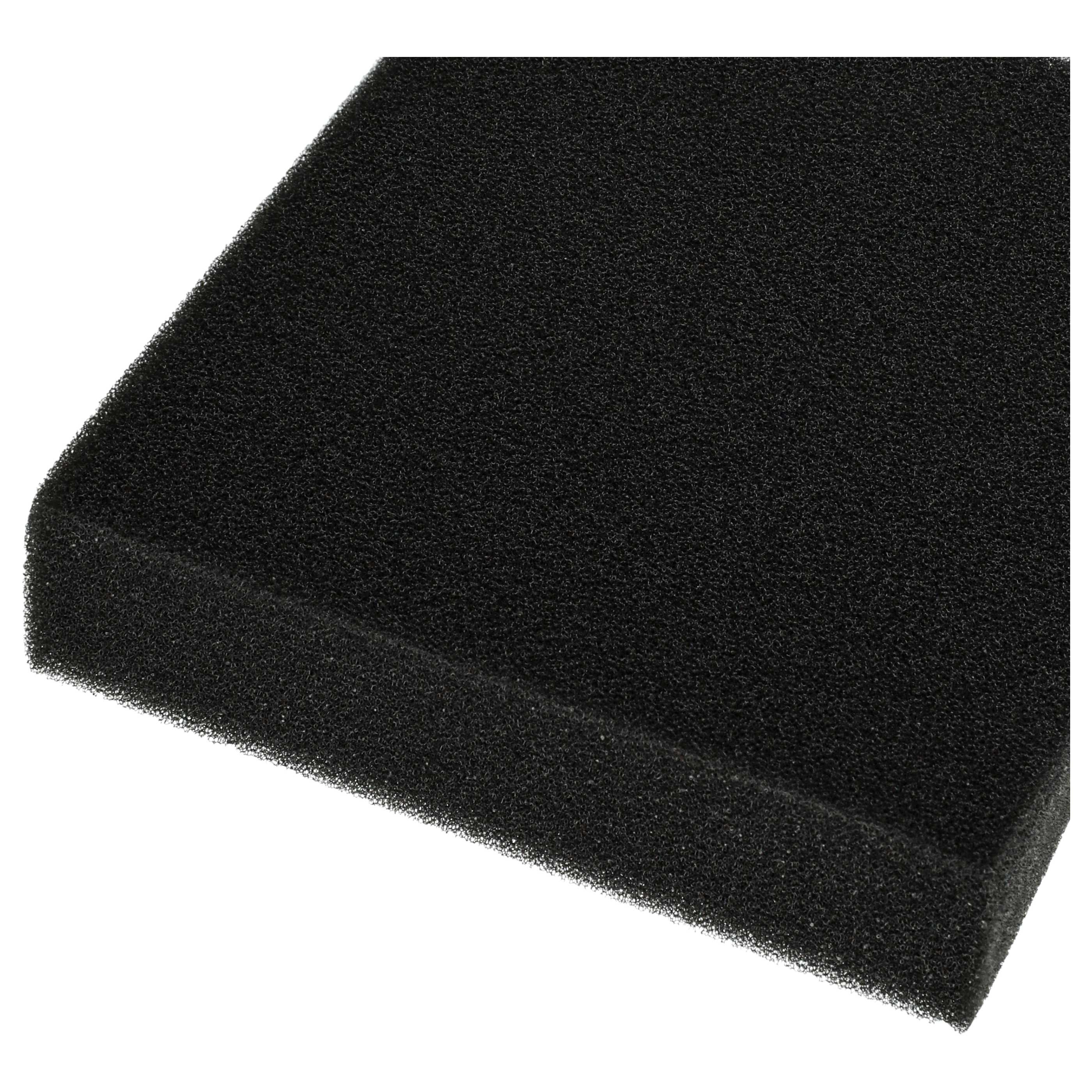 Schwarzes Schaumstoffmaterial mit feiner Textur, isoliert auf weißem Hintergrund.