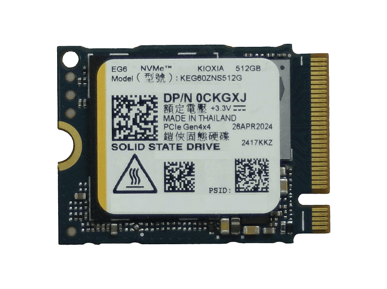 KIOXIA EG6 4100-2600MB/s Gen4x4 M.2 22x30 PCIe 512 GB SSD