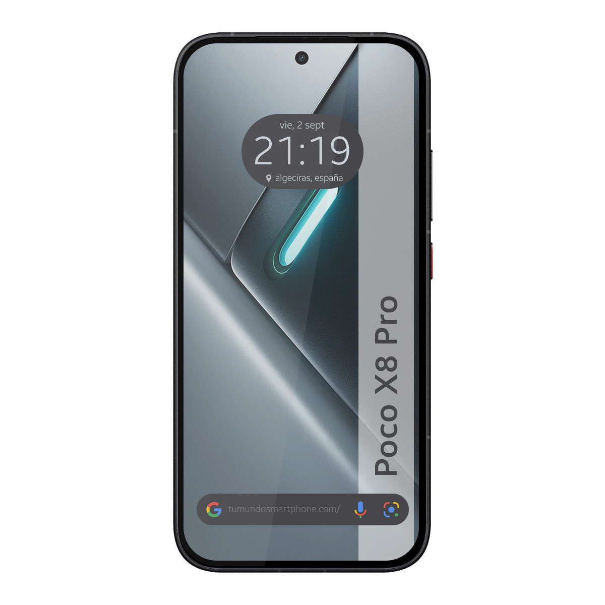 Se muestra un smartphone llamado Poco X8 Pro.