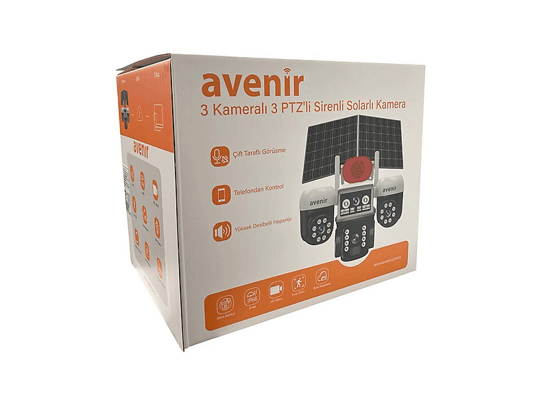 【大特価】ZOOMED パワーサンUV 80W 【2個セット】 AVENIR AV-S264W Beyaz 3 Kameralı 6 MP Güneş Panelli Solar Wi-Fi