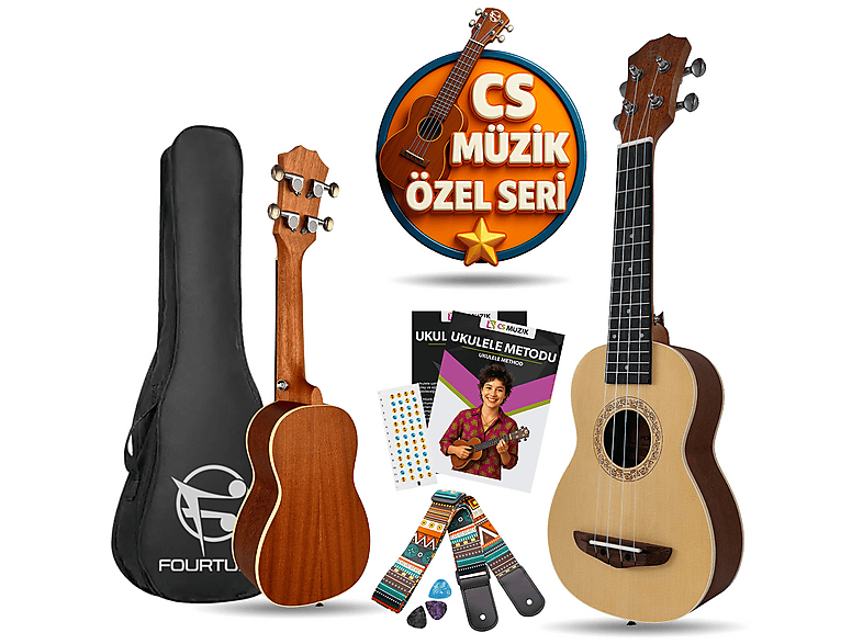 FOURTUNE Sydra UKS-21NT Soprano Ukulele Maun Hakiki Ağaç