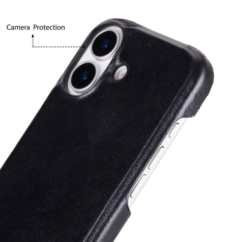 Kamera koruma detaylı siyah telefon kılıfı.