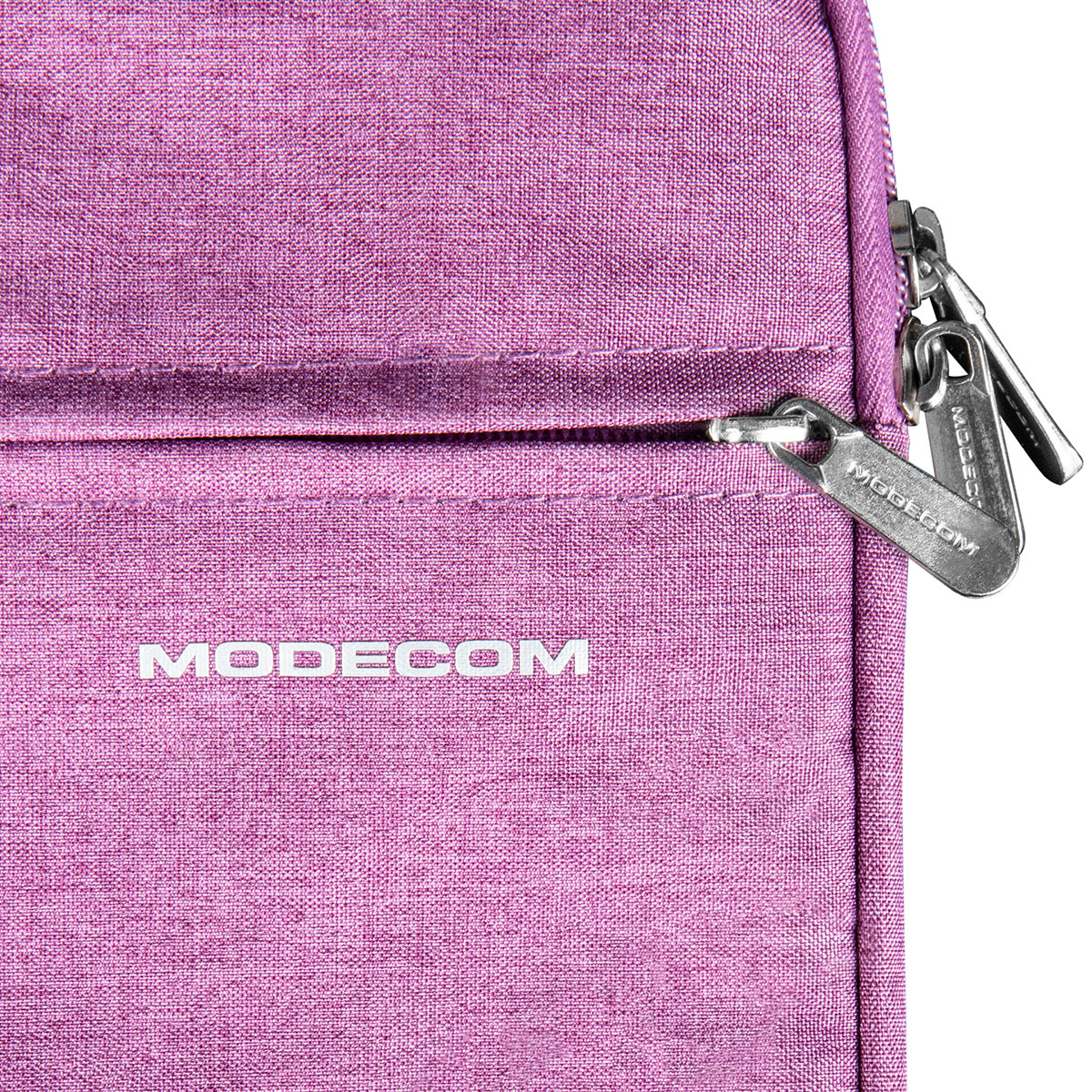 Fioletowa torba z zamkiem i logo MODECOM.