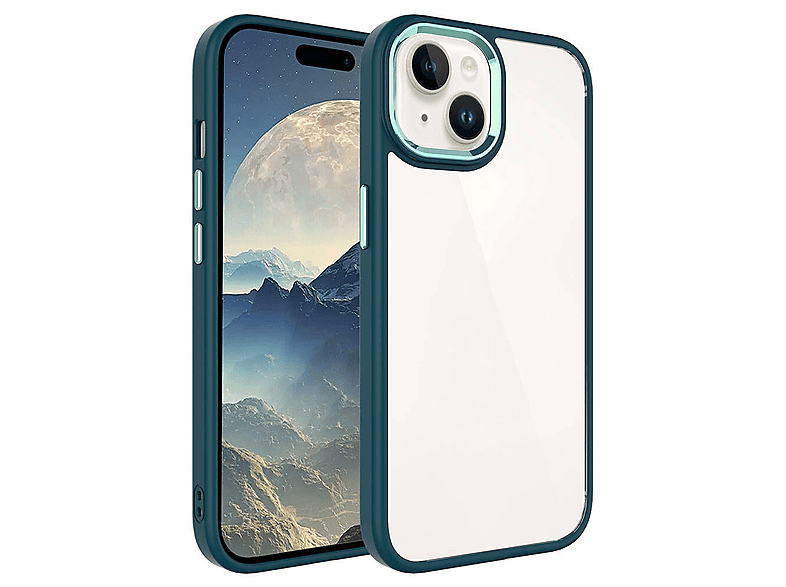 LOPARD iPhone 15 Uyumlu Krom Kapak Arka Kapak Koyu Yeşil