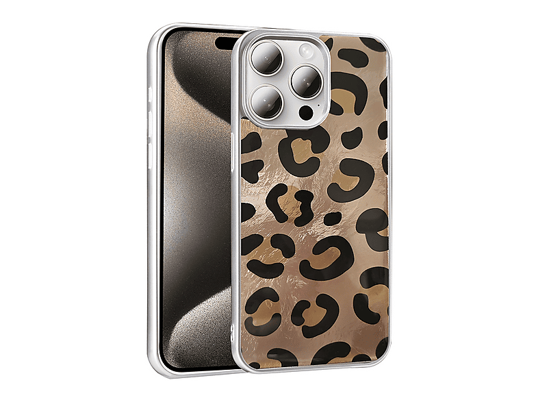 LOPARD iPhone 14 Pro Max Uyumlu Desenli Mep Kapak Leopar Telefon Kılıfı Altın