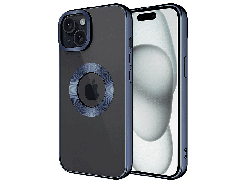 LOPARD iPhone 15 Uyumlu Kamera Korumalı Logo Gösteren Omega Kapak Telefon Kılıfı Lacivert