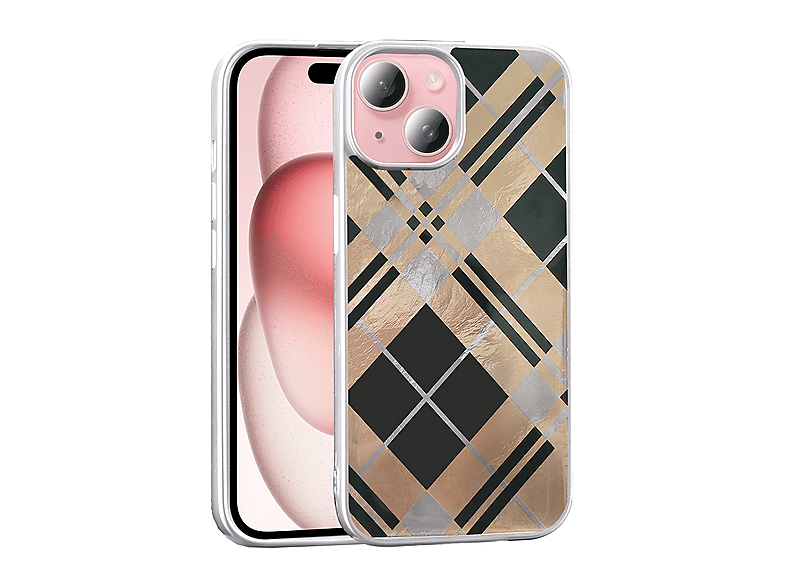 LOPARD iPhone 15 Uyumlu Desenli Mep Kapak Geometrik Telefon Kılıfı Çok Renkli