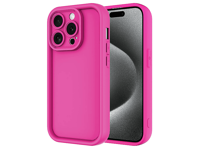 LOPARD iPhone 15 Pro Uyumlu Kamera Korumalı Ananas Kapak Telefon Kılıfı Pembe