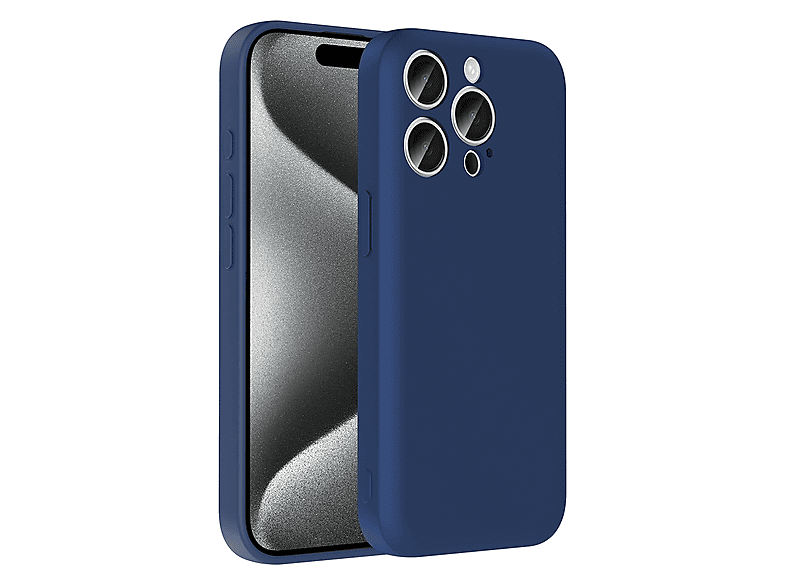 LOPARD iPhone 15 Pro Max Uyumlu Kamera Korumalı Kartlık Hazneli Vitra Kapak Telefon Kılıfı Lacivert