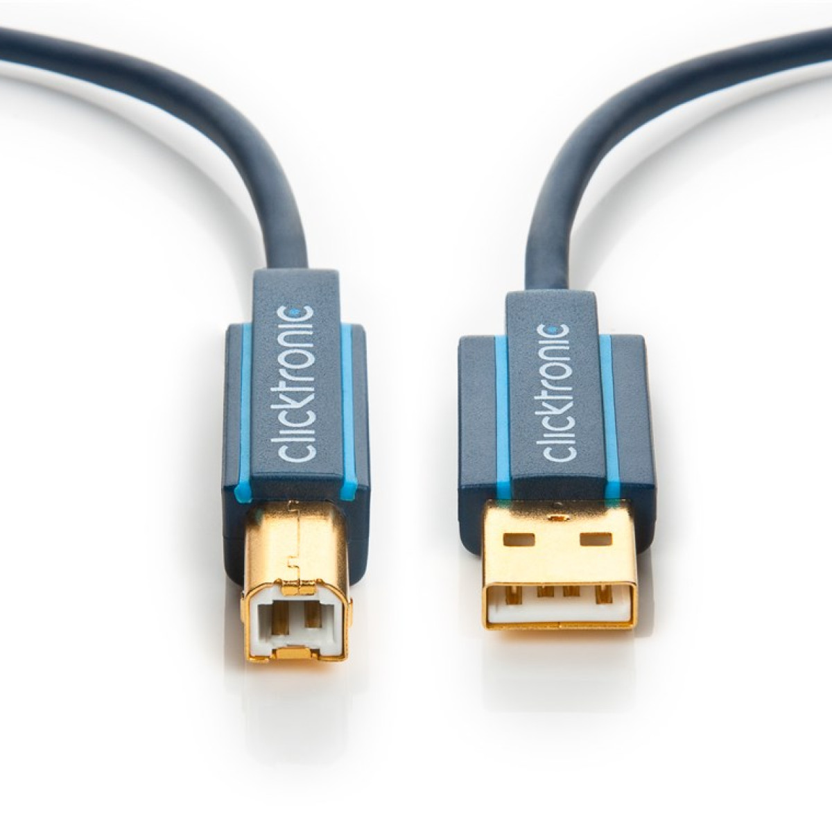 Zwei Clicktronic-Kabel mit verschiedenen Anschlüssen, auf weißem Hintergrund.