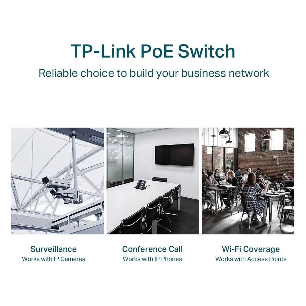 TP-Link PoE Switch: Nadzór, Rozmowa konferencyjna i zasięg Wi-Fi.