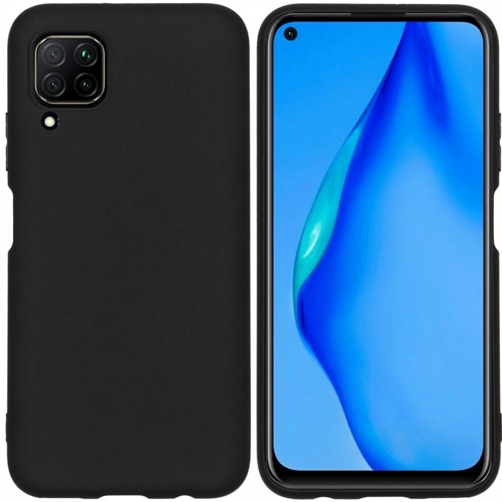 Custodia nera per telefono e uno smartphone con sfondo blu.